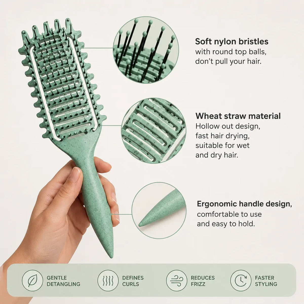 CurlFlow™ | Detangling & Defining Brush for Curly Hair