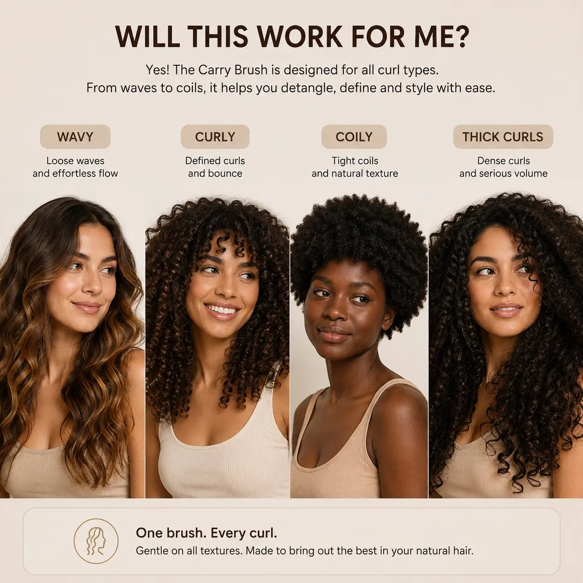 CurlFlow™ | Detangling & Defining Brush for Curly Hair