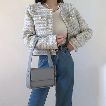 Elegant Tweed Short Coat